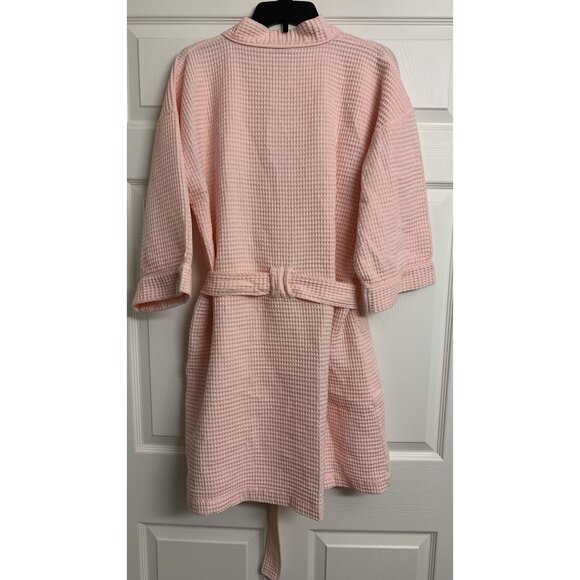 Charter Club Intimates L Waffle Wrap Cotton Coastal Robe Pink - Picture 3 of 6